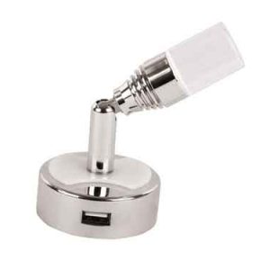 Luz de lectura led 12V/1W con USB + interruptor oscilante